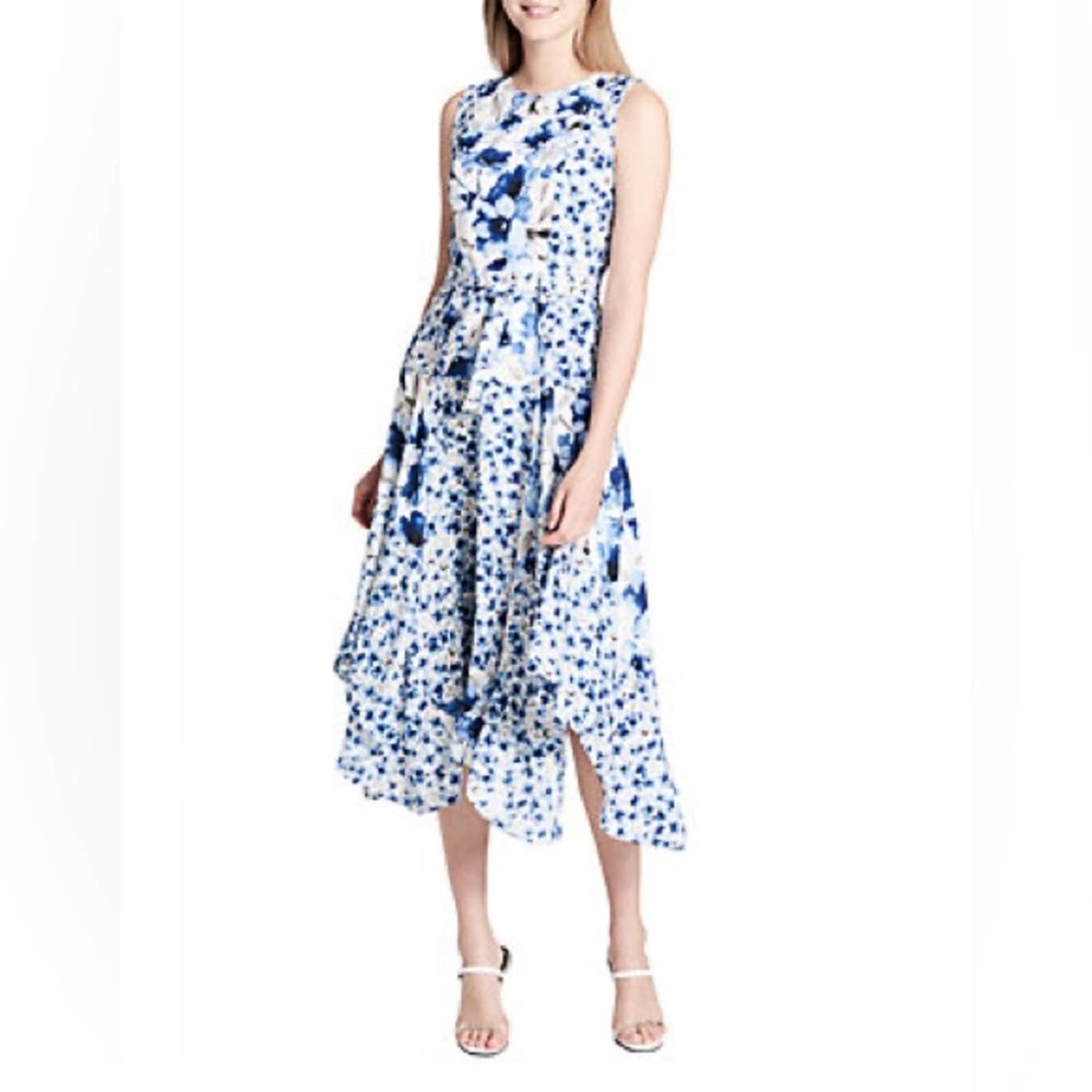 NWT Calvin Klein Belted Handkerchief Dress Size 6